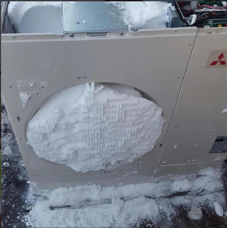 Snow in heat pump