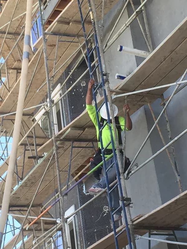 Technician at commercial job site in Springville